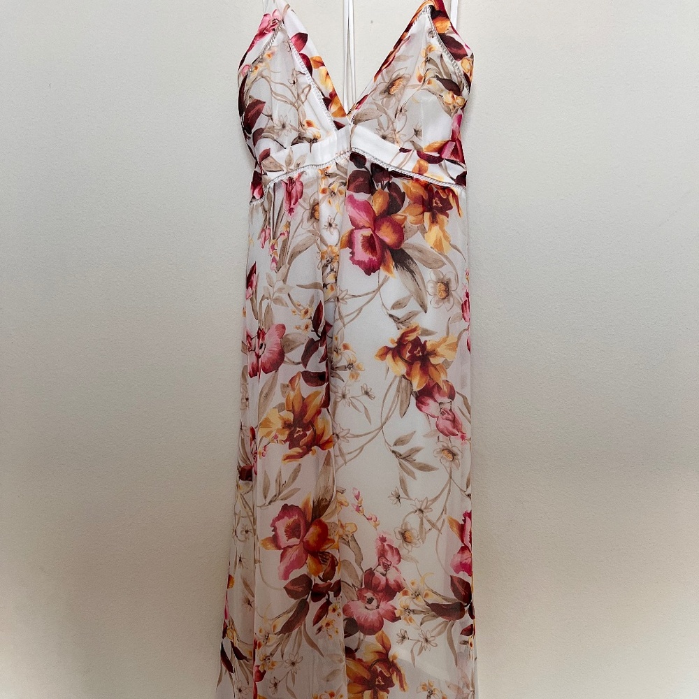 White House Black Market floral halter dress.
